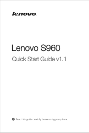 Lenovo VIBE X (English) Quick Start Guide - Lenovo S960 Smartphone