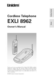 Uniden EXLI8962 English Owners Manual