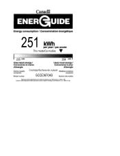 Frigidaire GCCE3670AS Energy Guide