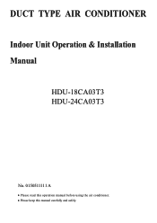 Haier HDU-24CA03T3 Operation Manual