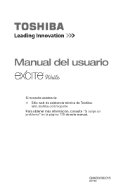 Toshiba Excite Write AT15PE-ASP0302L User's Guide for Excite Write AT10PE-A Series (Spanish) (Español)
