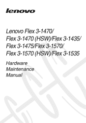Lenovo Flex 3 -1435 Laptop Hardware Maintenance Manual - Lenovo Flex 3-1470, Flex 3-1570