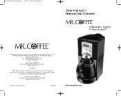 Mr. Coffee FTTX95-1 User Manual