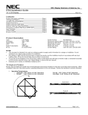NEC P703-PC2 Installation Guide
