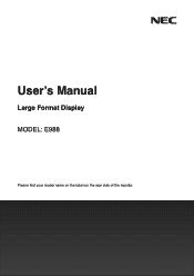 Sharp E988 User Manual - NEC - English