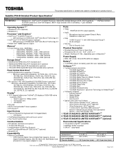Toshiba Satellite P50-BBT2N22 Detailed Specifications for Satellite P50-BBT2N22