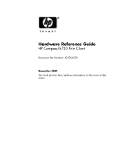 HP T5720 Hardware Reference Guide: HP Compaq t5720 Thin Client