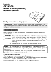 Hitachi CP-X308 User Manual