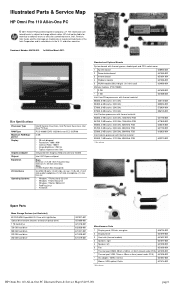 HP Omni Pro 110 Illustrated Parts & Service Map: HP Omni Pro 110 All-in-One PC