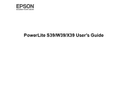 Epson PowerLite X39 Users Guide