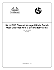 HP Mellanox SX1018 SX1018HP Ethernet Managed Blade Switch User Guide for HP c-Class BladeSystems