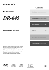 Onkyo CS-V645 DR-645 Owner Manual