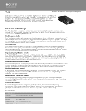 Sony PHA-2 Marketing Specifications