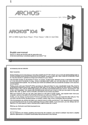 Archos XS104 User Manual