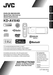 JVC KD-AVX40 Instructions