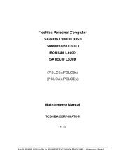 Toshiba Satellite L300 Maintenance Manual