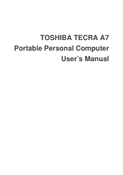 Toshiba Tecra A7 PTA71C-LL901E Users Manual Canada; English