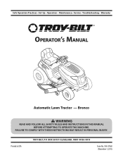 Troy-Bilt Bronco Operation Manual