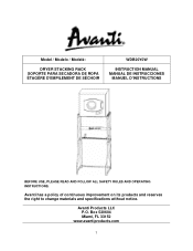 Avanti WDB20Y0W Instruction Manual