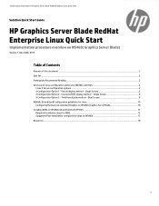HP ProLiant WS460c HP Graphics Server Blade RedHat Enterprise Linux Quick Start