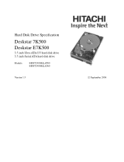 Hitachi HDS725050KLA360 Specifications