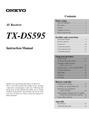 Onkyo TX-DS595 Owner Manual