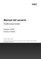 Sharp UN552 User Manual - MultiSync Series - Spanish
