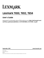 Lexmark 654dtn User's Guide