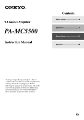 Onkyo PA-MC5500 Owner Manual