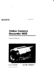 Sony CCD-TR3000 Operation Manual
