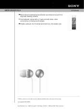 Sony MDR-EX33LP Marketing Specifications (Silver)