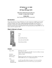 HP LH3000r HP Netserver LC 2000 RS/12FC /Windows 2000 Advanced Server Cluster Configuration Guide
