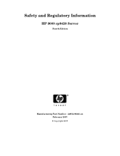 HP rp8420 Safety and Regulatory Information, Fourth Edition - HP 9000 rp8420 Server