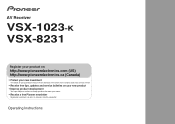Pioneer VSX-8231 Owner's Manual