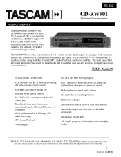 TASCAM CD-RW901 Technical Documentation
