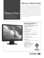 ViewSonic Q19wb-1 Q19wb-1 PDF Spec Sheet