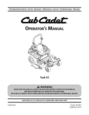 Cub Cadet TANK SZ 60 KW TANK SZ 60 Operator's Manual