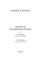 Fisher and Paykel RS3084FRJ1 User Guide Integrated Refrigerator Freezer