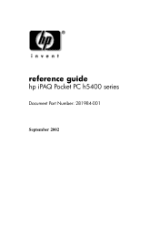 HP iPAQ h5400 HP iPAQ Pocket PC h5400 series (ROM v1.00) - reference guide