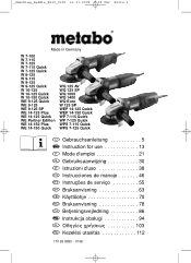 Metabo W 9-115 Set Operating Instructions