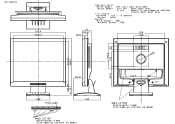 NEC ASLCD72V-BK AccuSync LCD72V-BK Mechanical Drawing