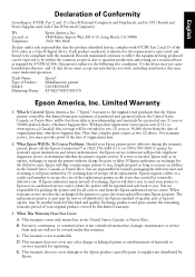 Epson ET-M2170 Notices and Warranty for U.S. and Canada.
