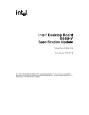 Intel D845HV Intel Desktop Board D845HV Specification Update