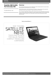 Toshiba Satellite NB10 PU141A-02L01M Detailed Specs for Satellite NB10 PU141A-02L01M AU/NZ; English
