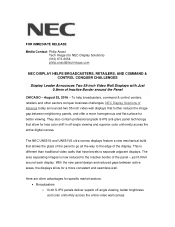 NEC UN551VS-TMX9P Launch Press Release
