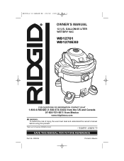 Ridgid WD1270 Owners Manual