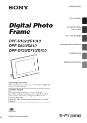 Sony DPF-D720 Operating Instructions 1