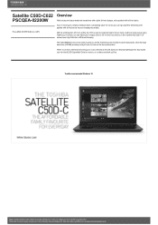 Toshiba Satellite C50 PSCQEA Detailed Specs for Satellite C50 PSCQEA-02200W AU/NZ; English