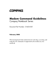 HP Presario X1100 Compaq Notebook Series - Modem Command Guidelines
