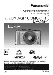 Panasonic DMC-GF1C-K User Manual
